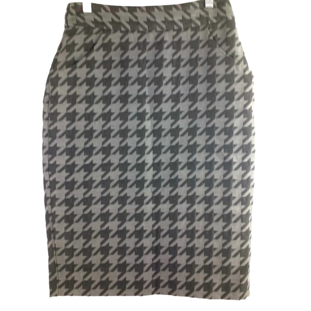 WORTHINGTON ~ Women's Herringbone Print Lined Pencil Skirt ~4 Preppy Goth Grunge